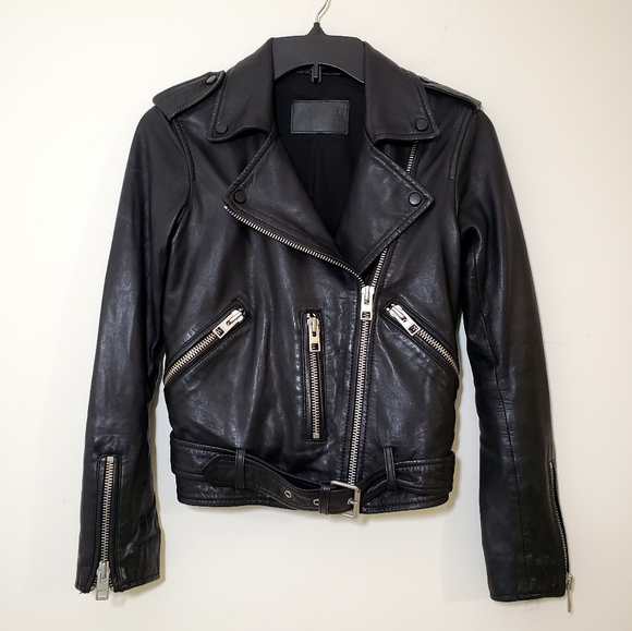 All Saints Jackets & Blazers - •ALL SAINTS• Balfern Biker Leather Jacket 00 XS